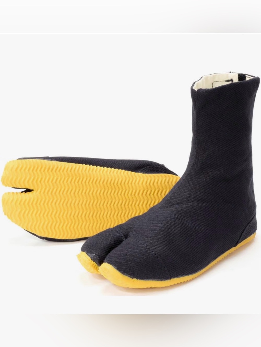 Split-Toe Ankle tabi shoes- Black & Yellow